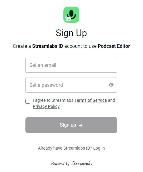 Streamlabs-Podcast-Editor-sign-up